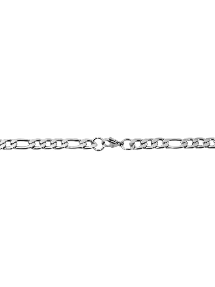 Unisex Halskette – Figarokette aus Edelstahl 50 cm in silber