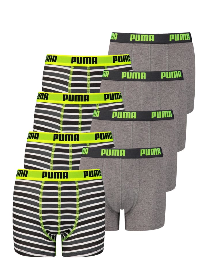 Boxershorts JUNGEN BASIC BOXER Printed Stripes 8er Pack in Fluo Yellow / Grey