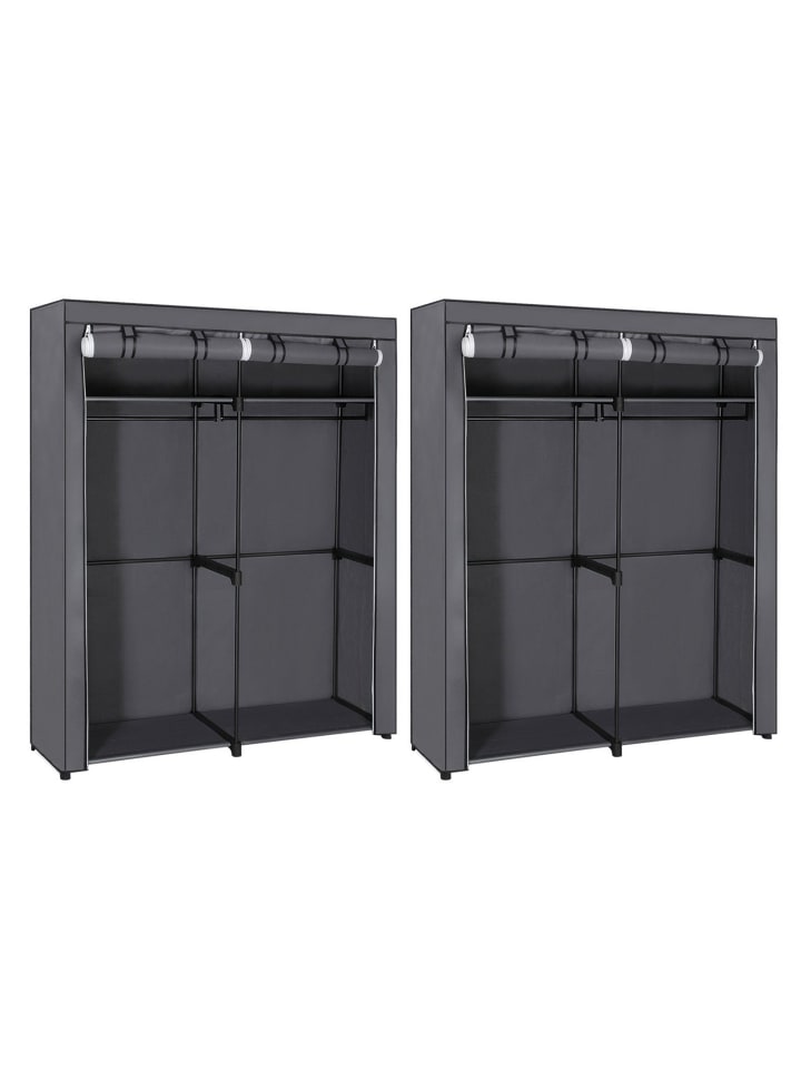 2er-Set: Kleiderschrank Rylan in Grau - (B)43 x (H)174 x (T)140 cm