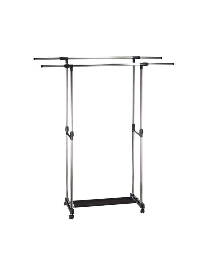 Rollgarderobe in Silber/Schwarz