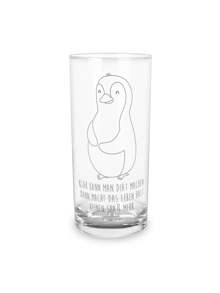 Tumbler Pinguin Diät mit Spruch in Transparent