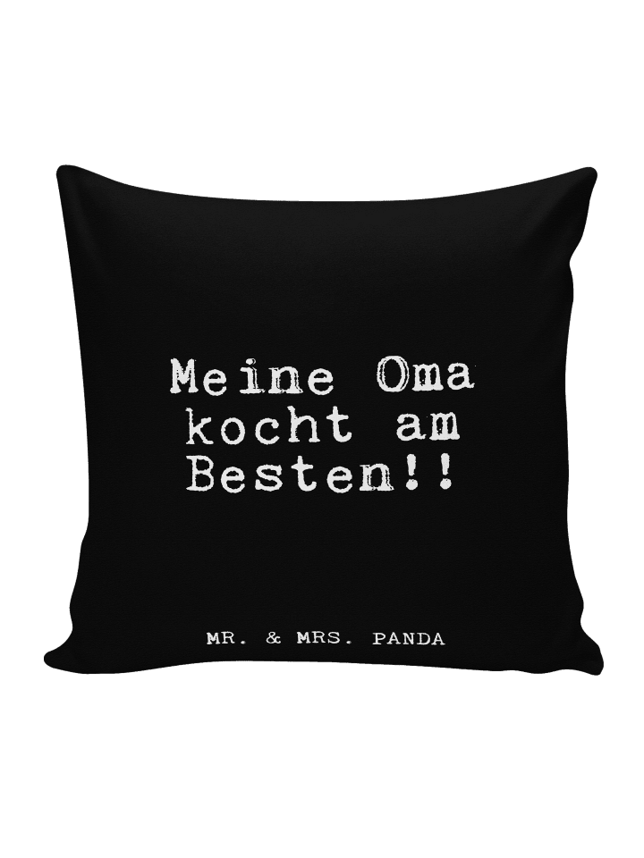 Kuschelkissen 40x40 Meine Oma kocht am... mit S... in Schwarz