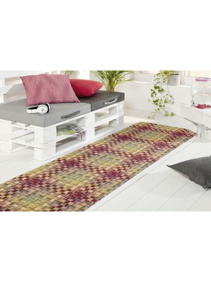 1 Mira Jacqu.Teppich Flechtgewebe bunt 80/200 cm in mehrfarbig