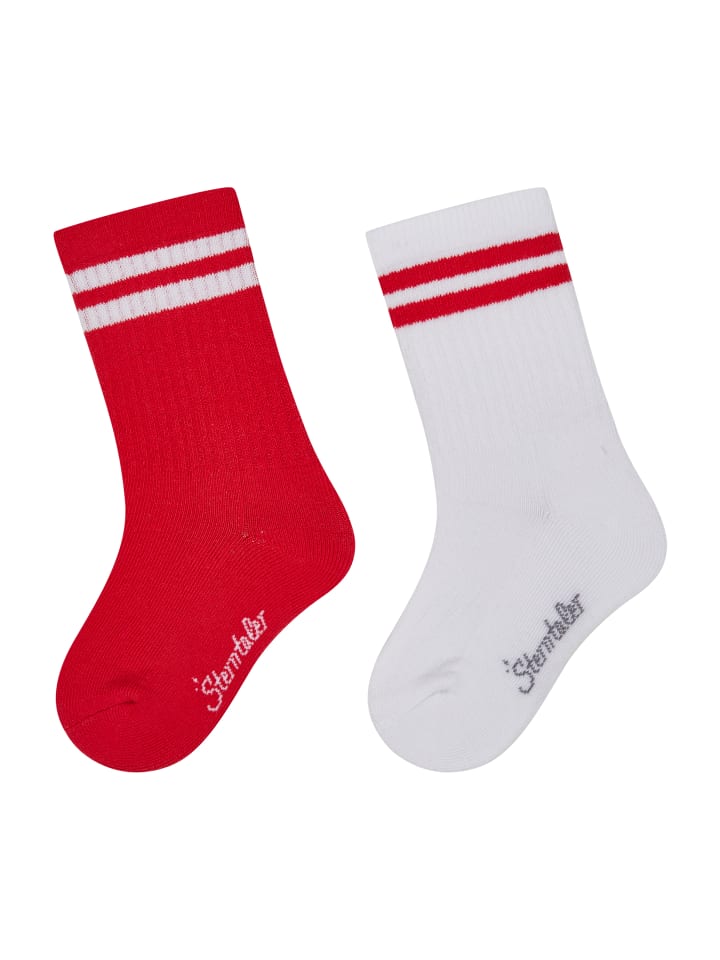Active Socken Ringel 2er-Pack in mittelrot