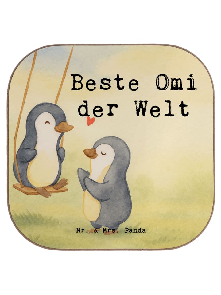 Untersetzer Pinguin Beste Omi der Welt Design m... in Weiß