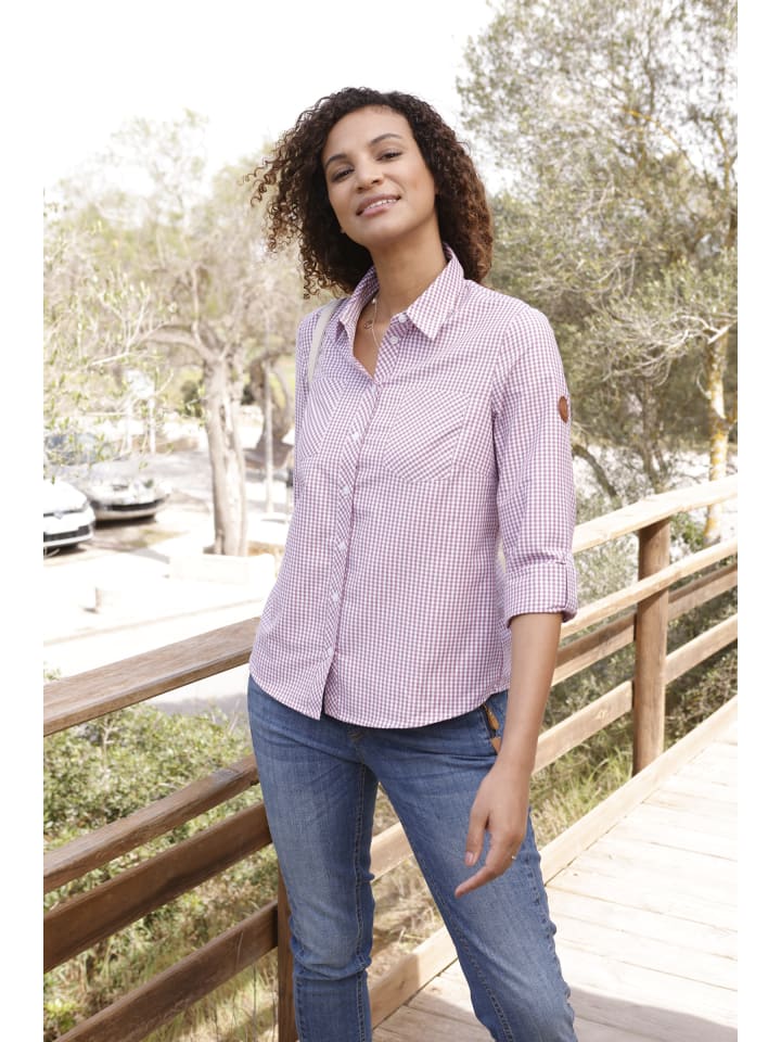 Karo-Bluse in violett-weiß-kariert