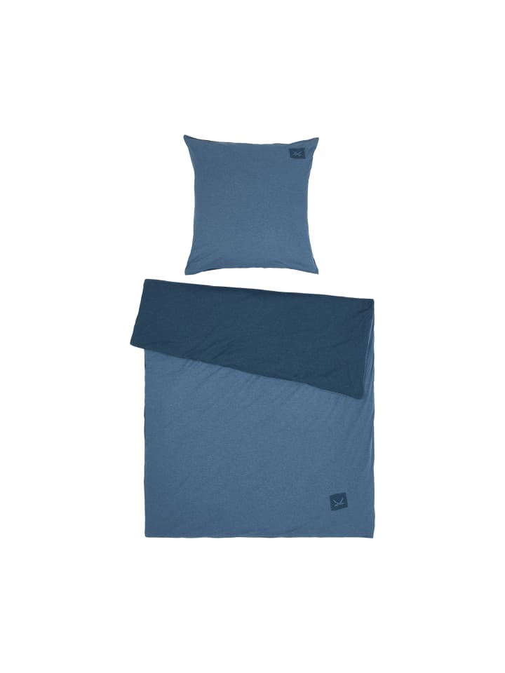 Bettwäsche Jersey Melange in Blau