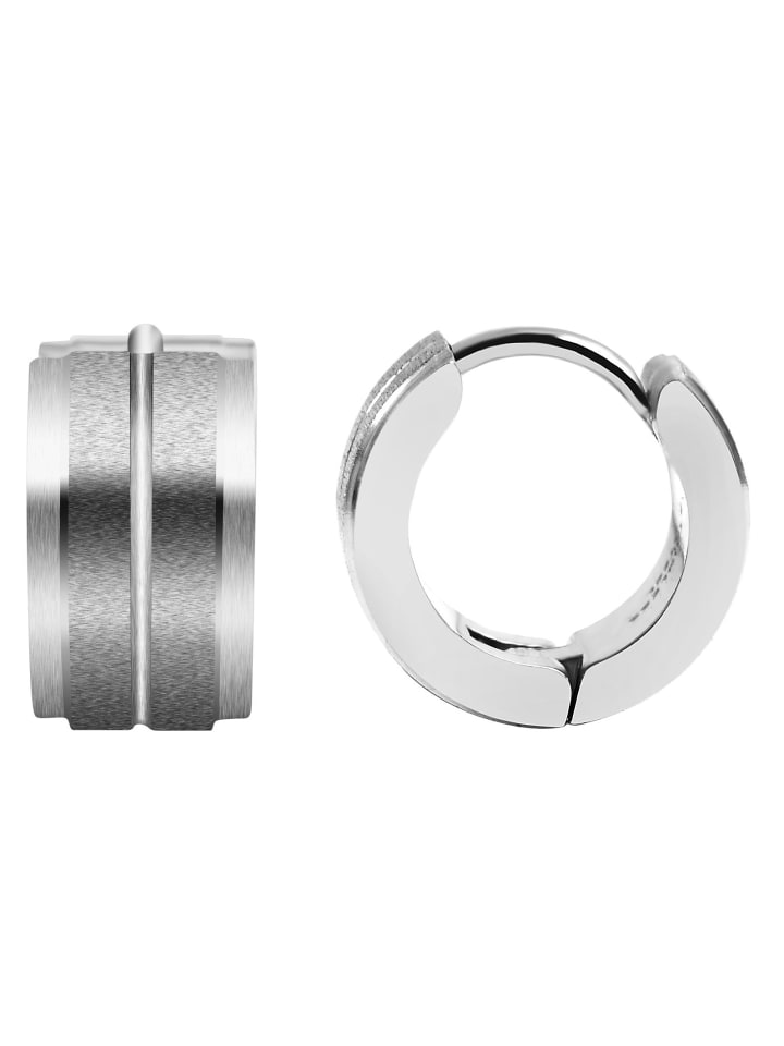 Damen Ohrringe – Klappcreole aus Edelstahl in silber