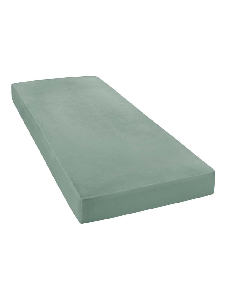 Spannbettlaken Jersey Elastic in salbeigrün