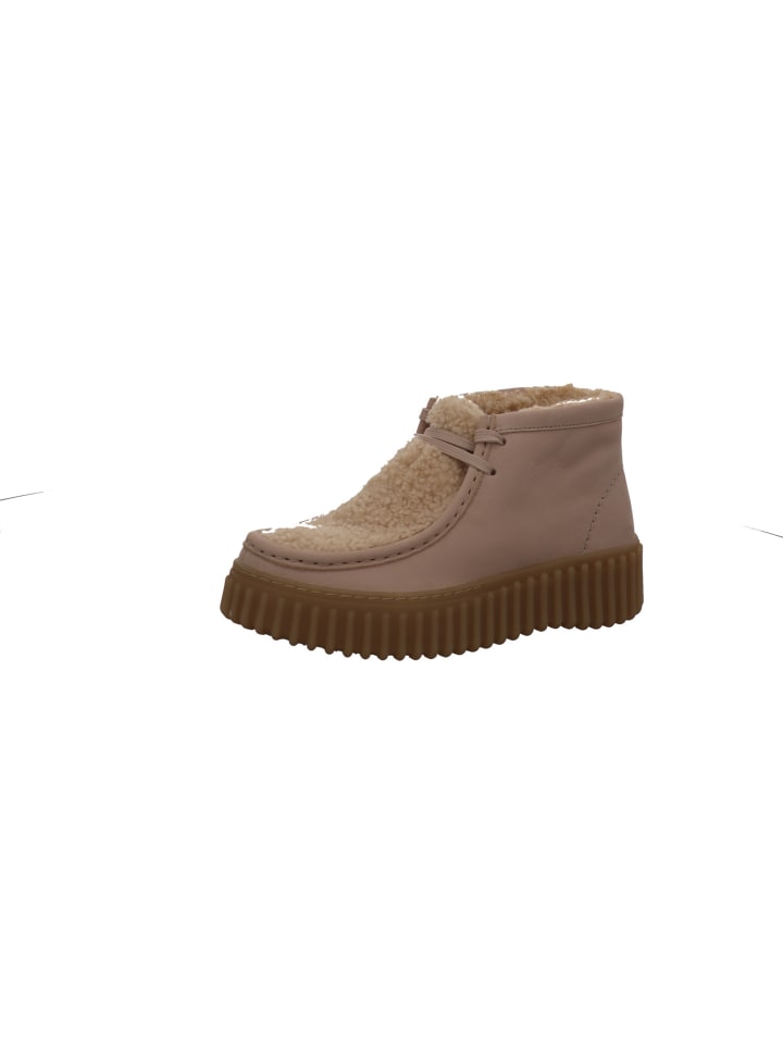 Schnürstiefel in creme