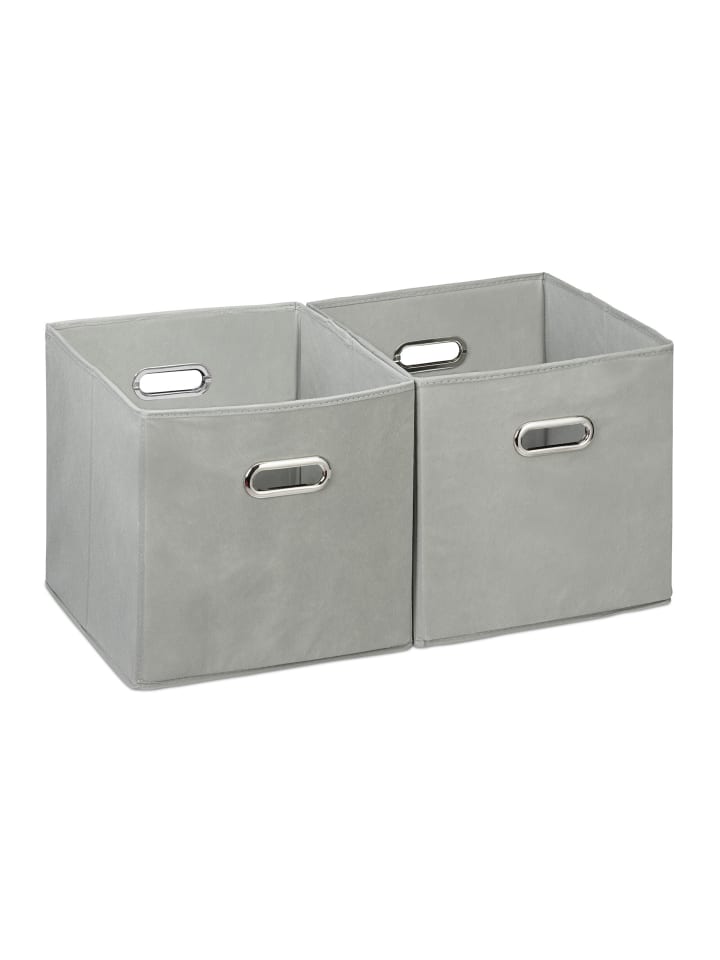 2x Aufbewahrungsbox in Grau - 30 cm