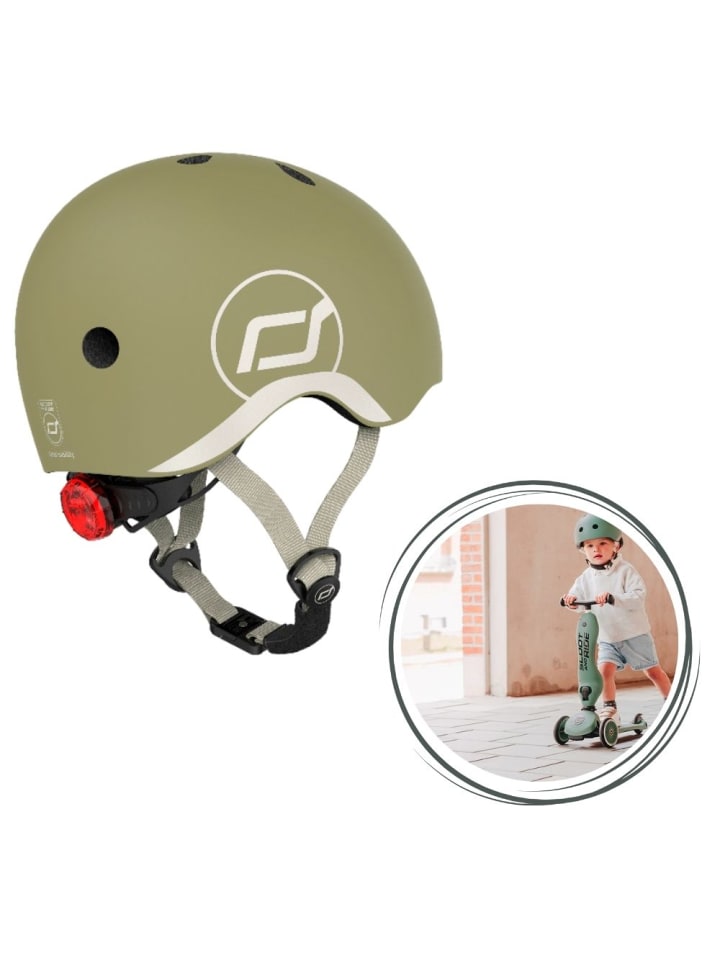 Scoot & Ride Baby Helm (XXS-S) - Farbe: Olive