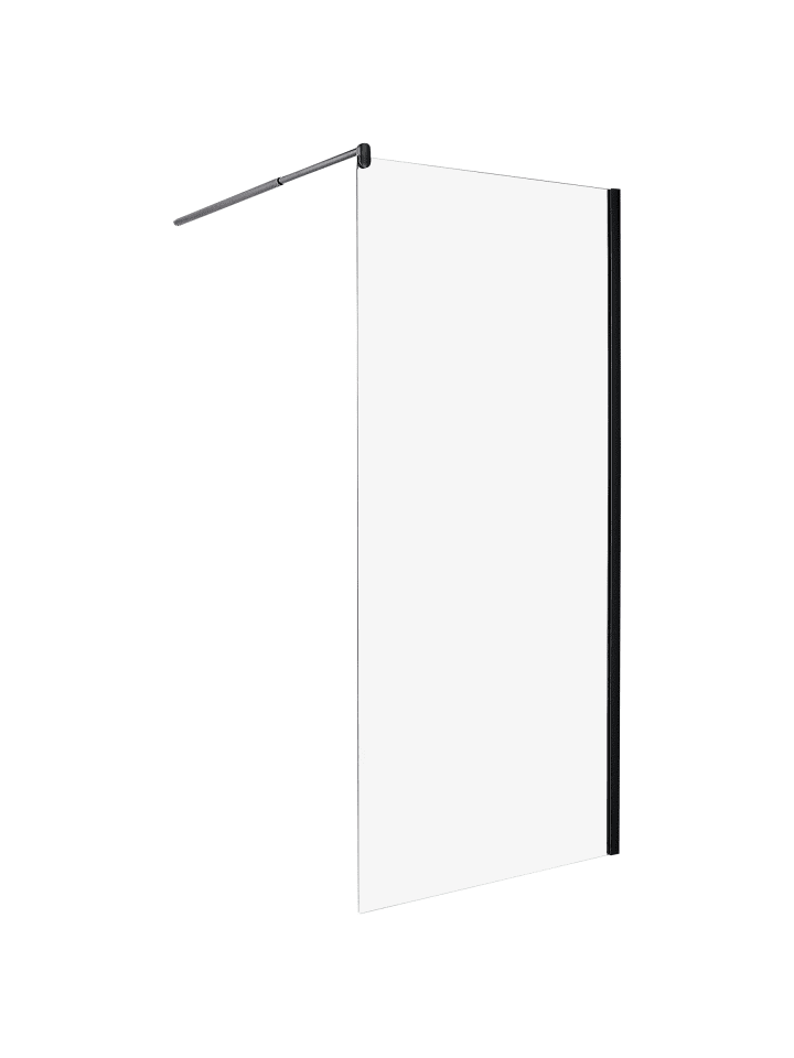 Duschwand AHAUS in Transparent/Schwarz - (W) 90 x (H) 190 x (L) 90 cm