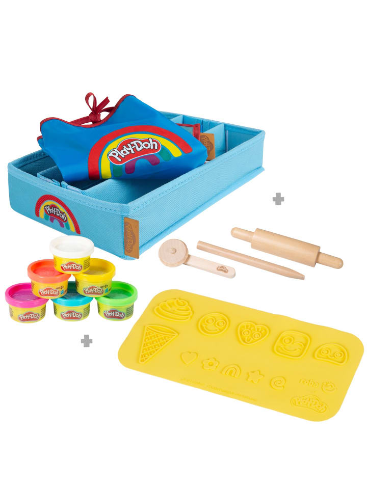 Nachhaltiges Play-Doh Spielset mit 3D-Matte, 6 Dosen, Schürze, ab 3 Jahren