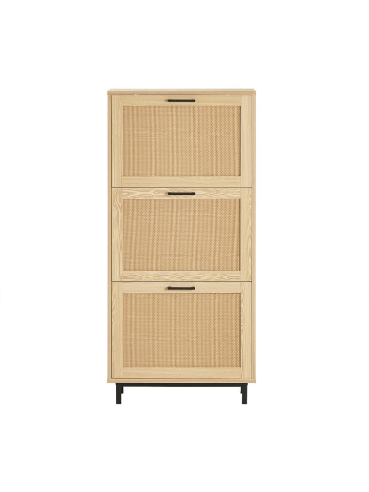Schuhschrank in Hell-Eiche - (W) 47 x (H) 127 x (L) 60 cm