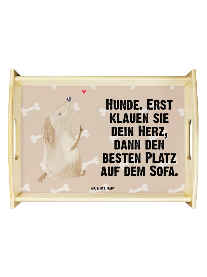 Deko Tablett Hund Liebe mit Spruch in Hundeglück