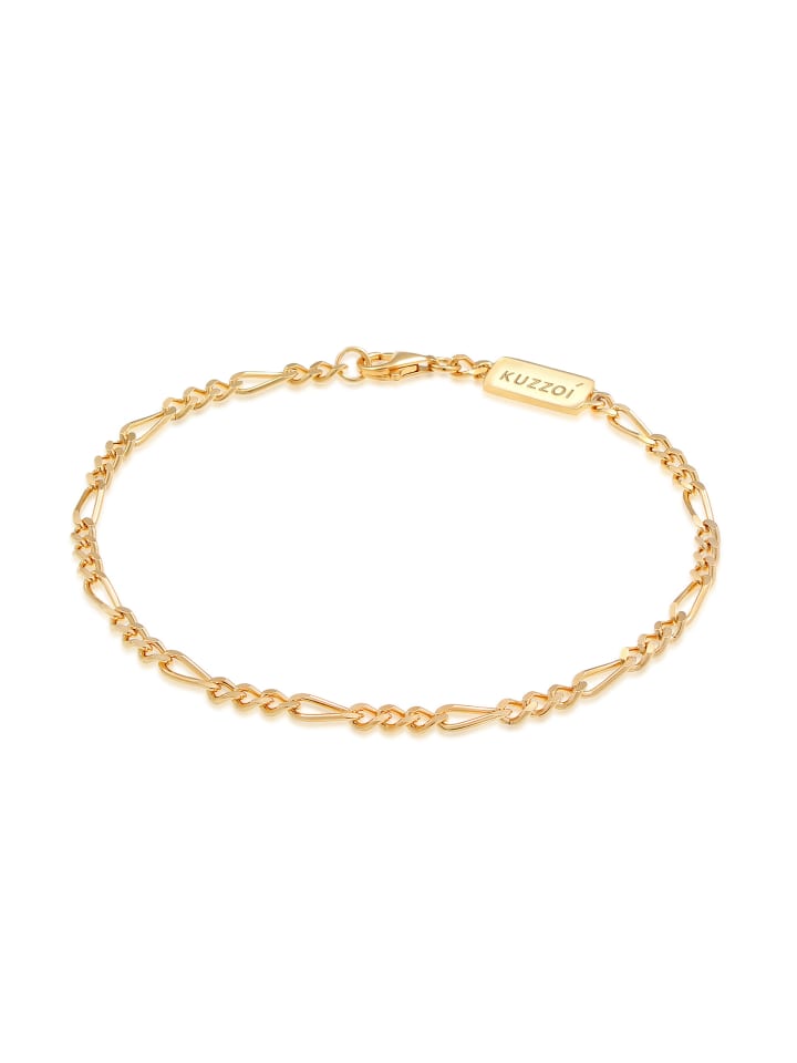 Armband 925 Sterling Silber Figaro in Gold