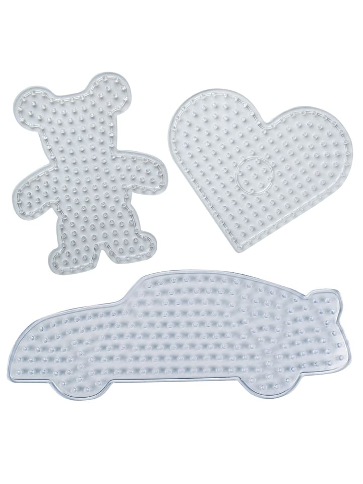 Stiftplatten-Set Bär, Auto, Herz transparent für XL - ab 3 Jahren