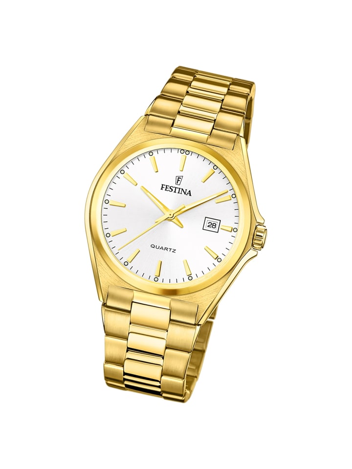 Analog-Armbanduhr Festina Klassik gold groß (ca. 40mm)
