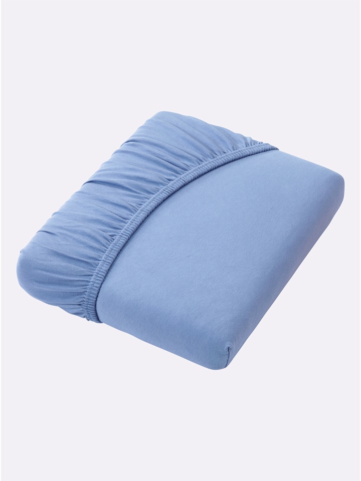 Spannbetttuch in taubenblau