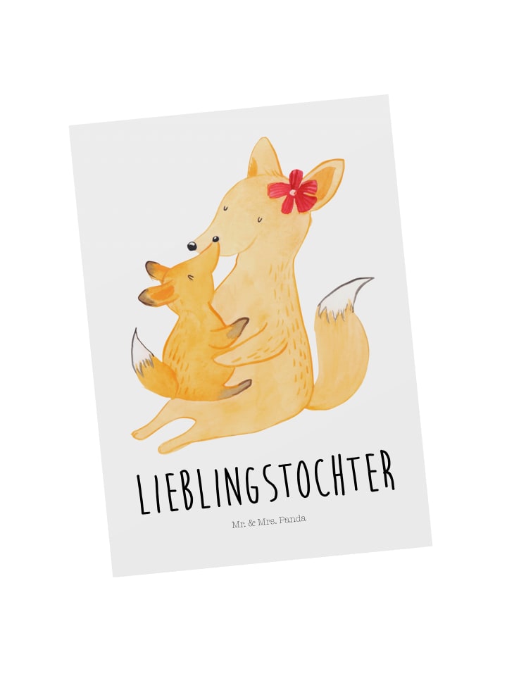 Postkarte Fuchs Mama mit Spruch in Weiß