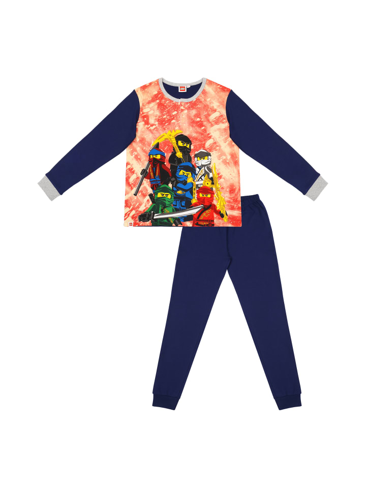 Schlafanzug Pyjama langarm in rot