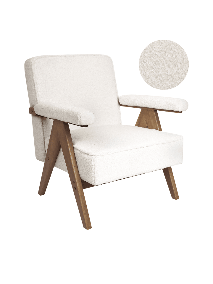 Sessel EVJE in Weiß/Braun - (W) 70 x (H) 81 x (L) 72 cm