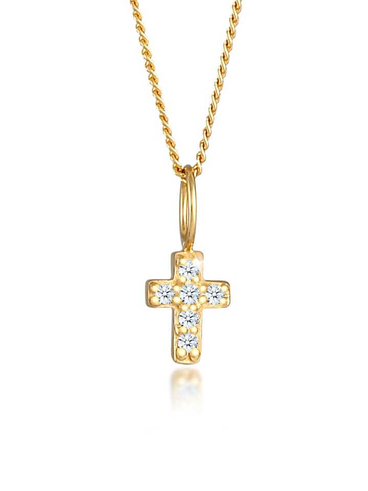 Halskette 585 Gelbgold Kreuz in Gold