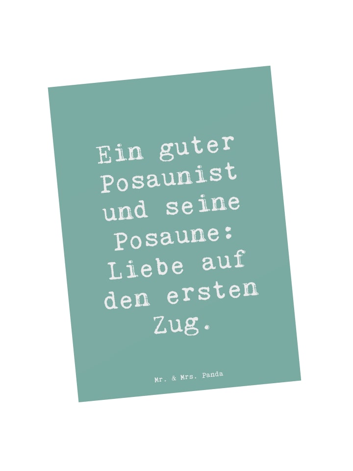 Postkarte Spruch Posaune Liebe mit Spruch in Meeresbrise