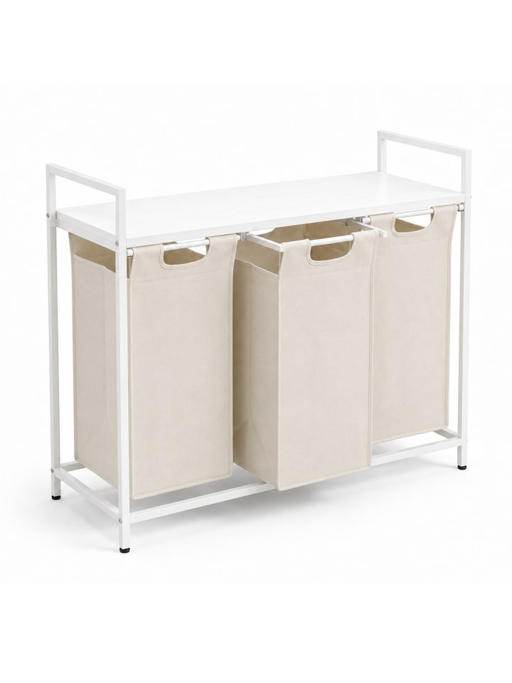 Wäschekorb in Weiß/ Beige - (B)92,5 x (H)73 x (T)33 cm