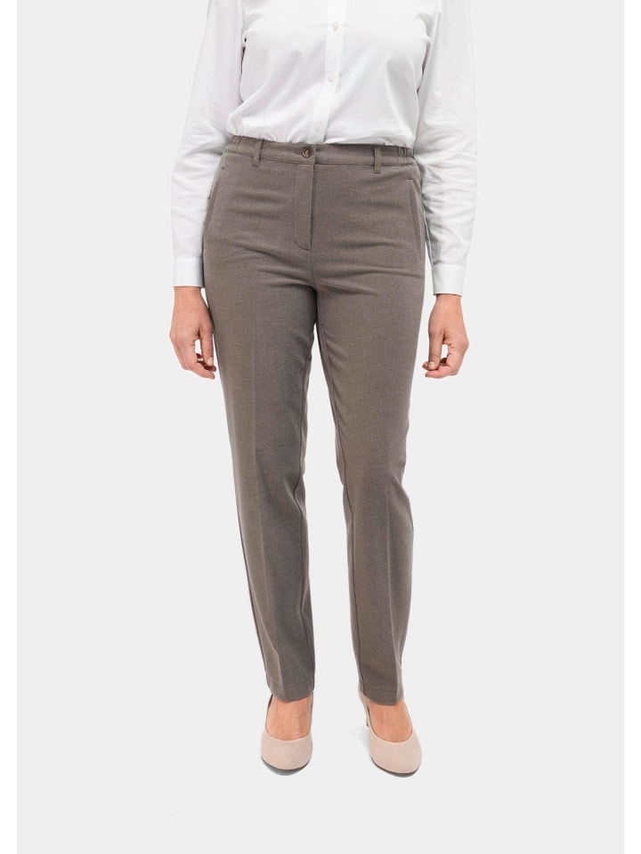Bügelfaltenhose mit Melange-Effekt in taupe