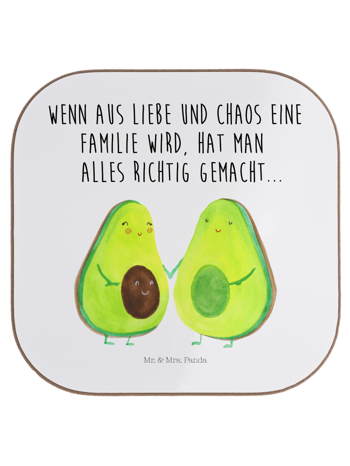 Untersetzer Tasse Avocado Pärchen mit Spruch in Weiß