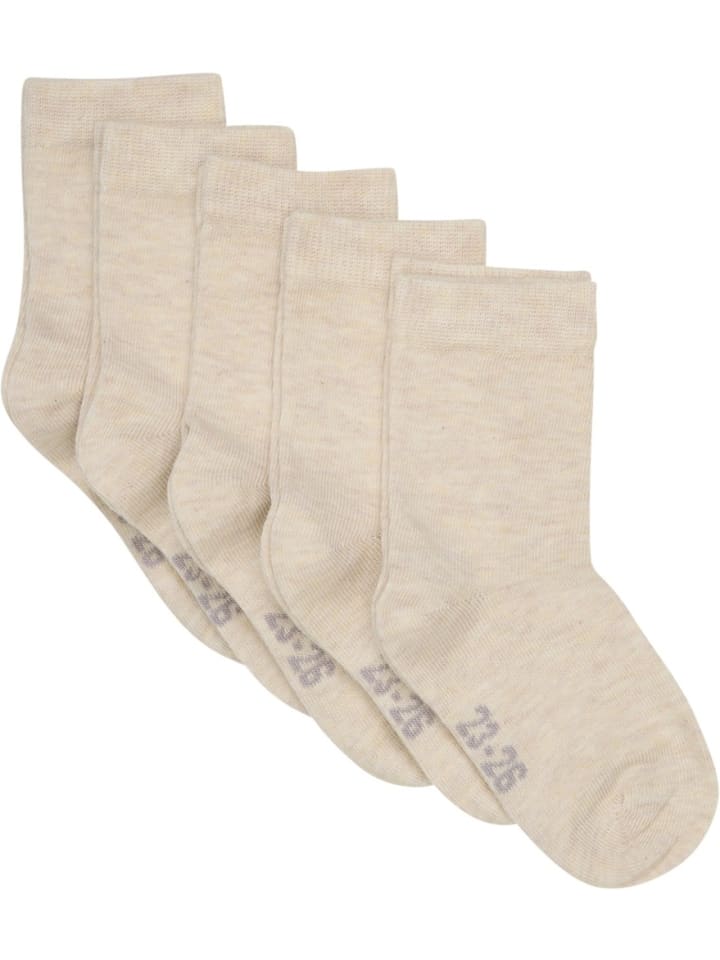 Kinder Socken "Ankle Sock Solid (5-Pack)" in Beige