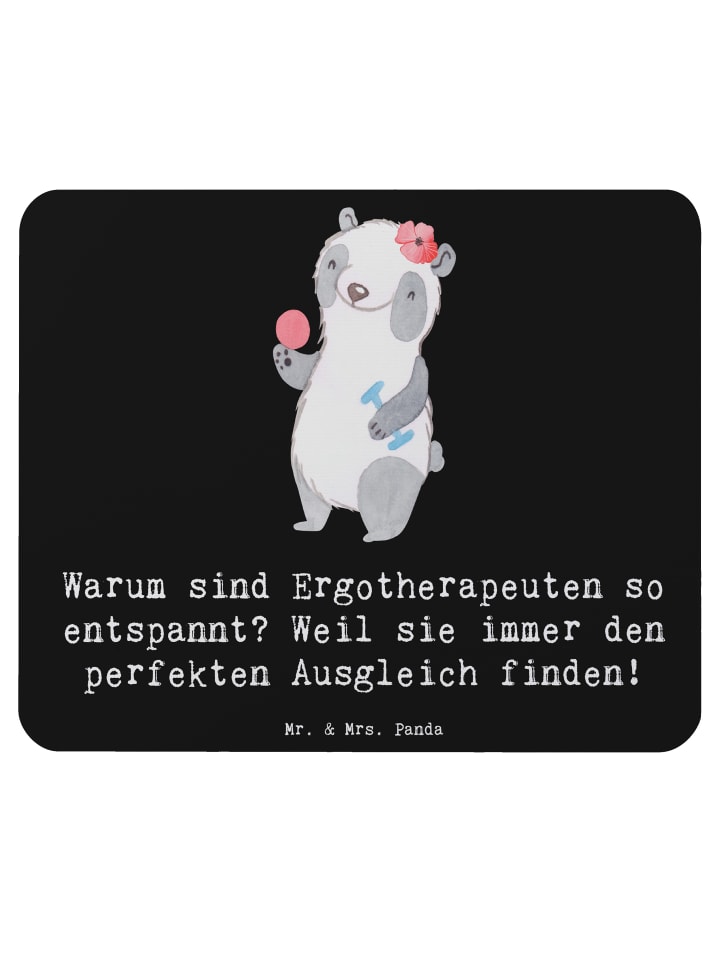 Maus Pad Ergotherapeutin BalanZeichen mit Spruch in Schwarz
