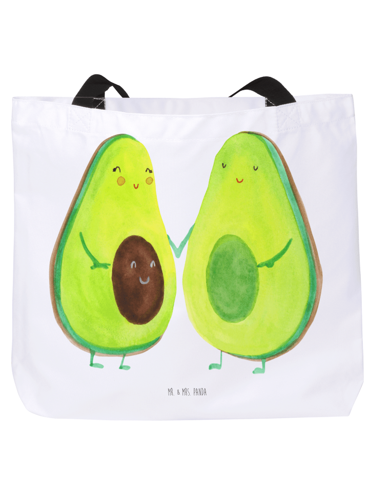 Badetasche Avocado Pärchen ohne Spruch in Weiß