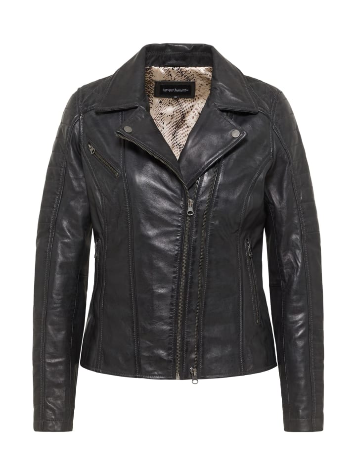 Lederjacke Pine in Schwarz