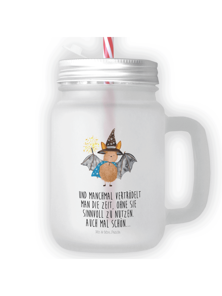 Einmachglas Fledermaus Zauberer mit Spruch in Transparent