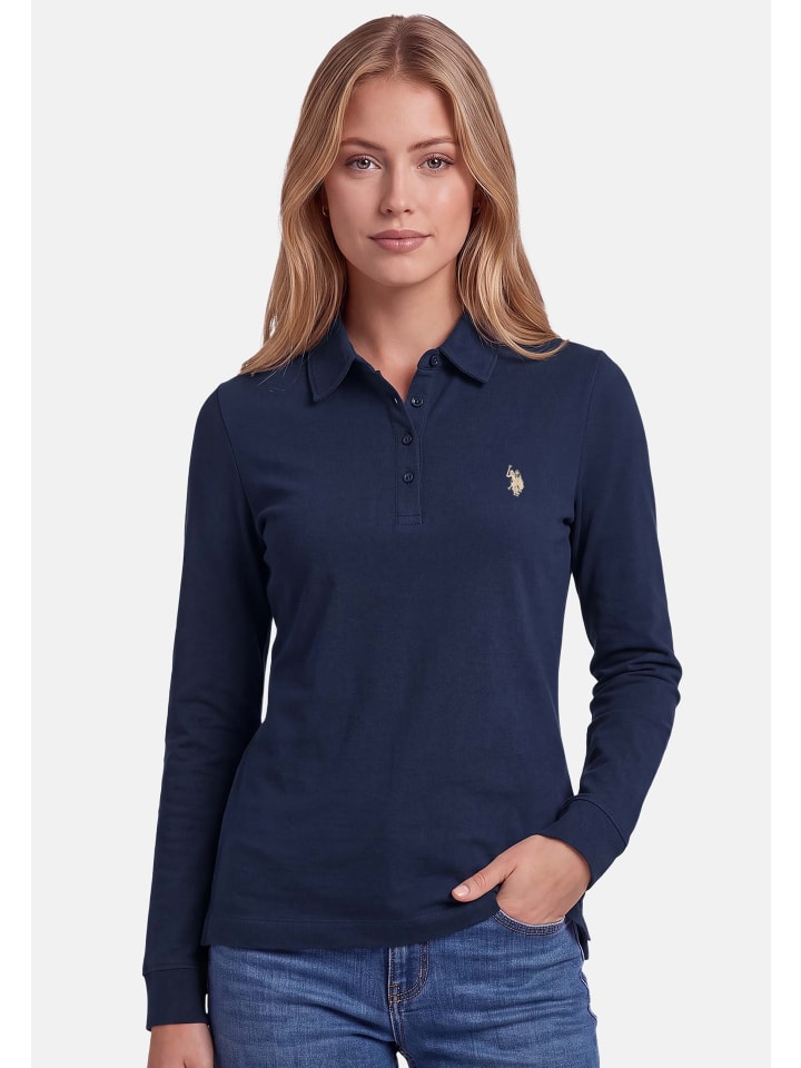 U.S. POLO ASSN. Damen Poloshirt Longsleeve P-076 in Navy