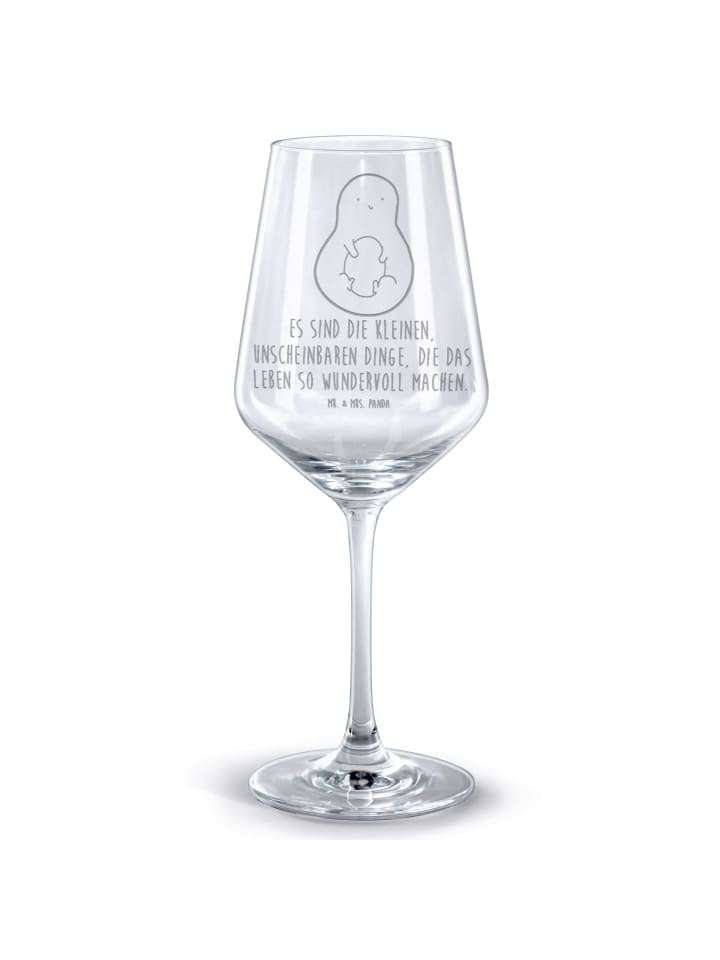 Weinglas Avocado Kern mit Spruch in Transparent