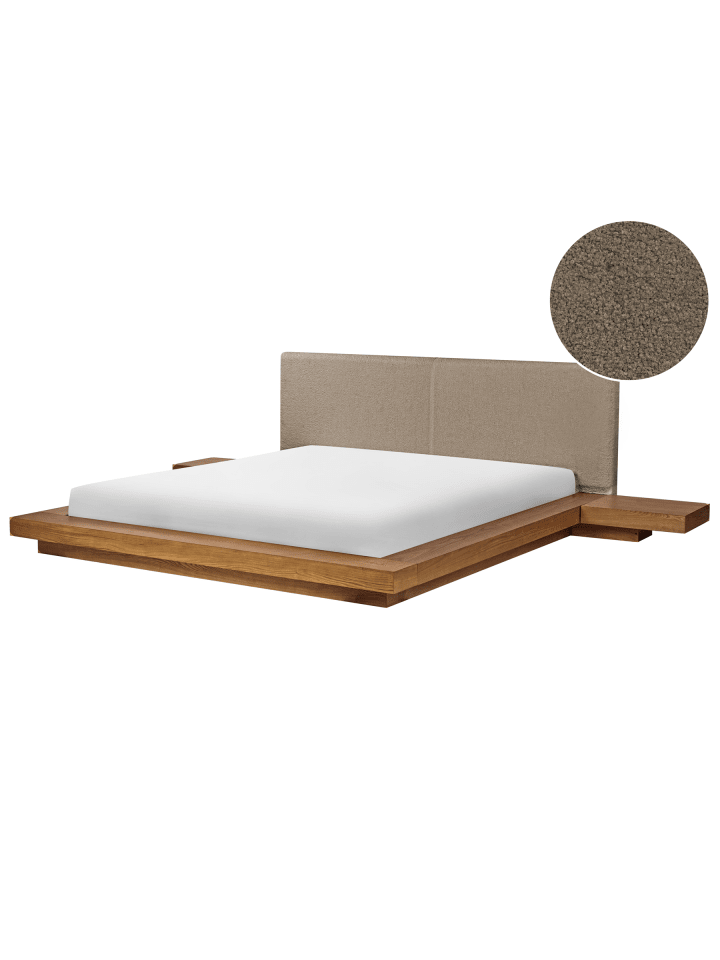 4-tlg Doppelbett ZEN in Braun/Beige