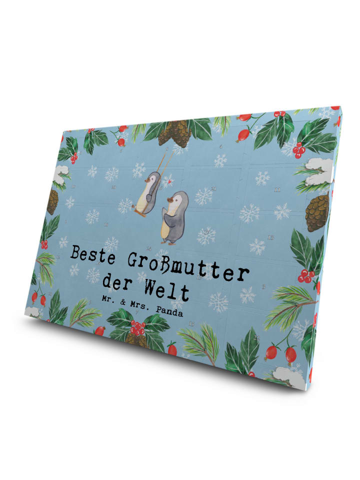 Adventskalender Pinguin Beste Großmutter der We... in Eisblau