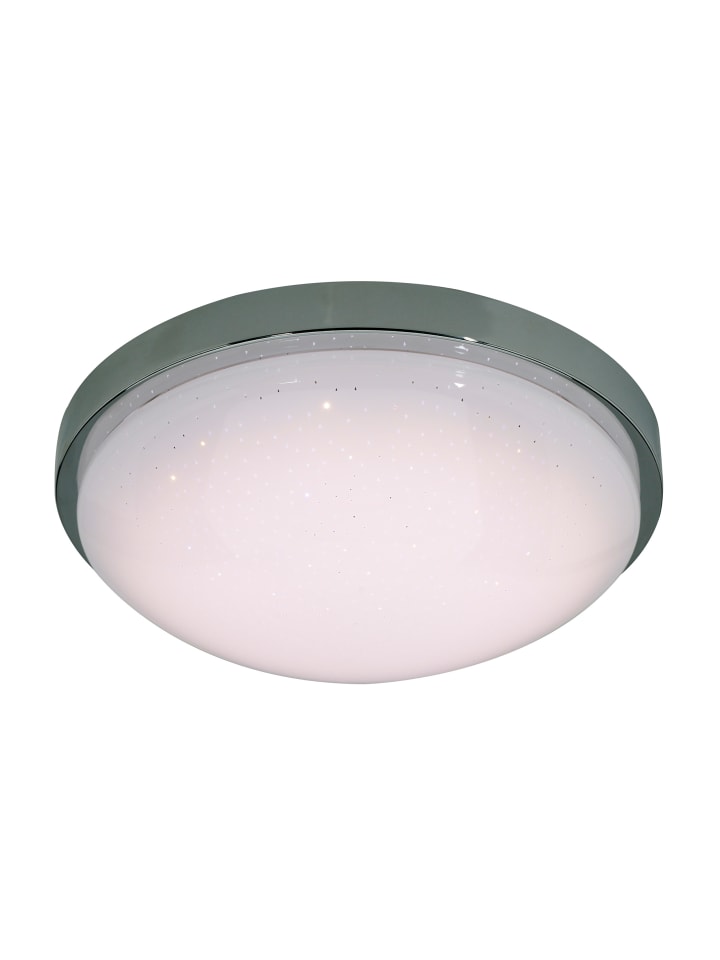 LED Deckenleuchte "CANTANIA" in chrome - (L)29 cm x (B)29 cm x (H)9 cm - EEK E