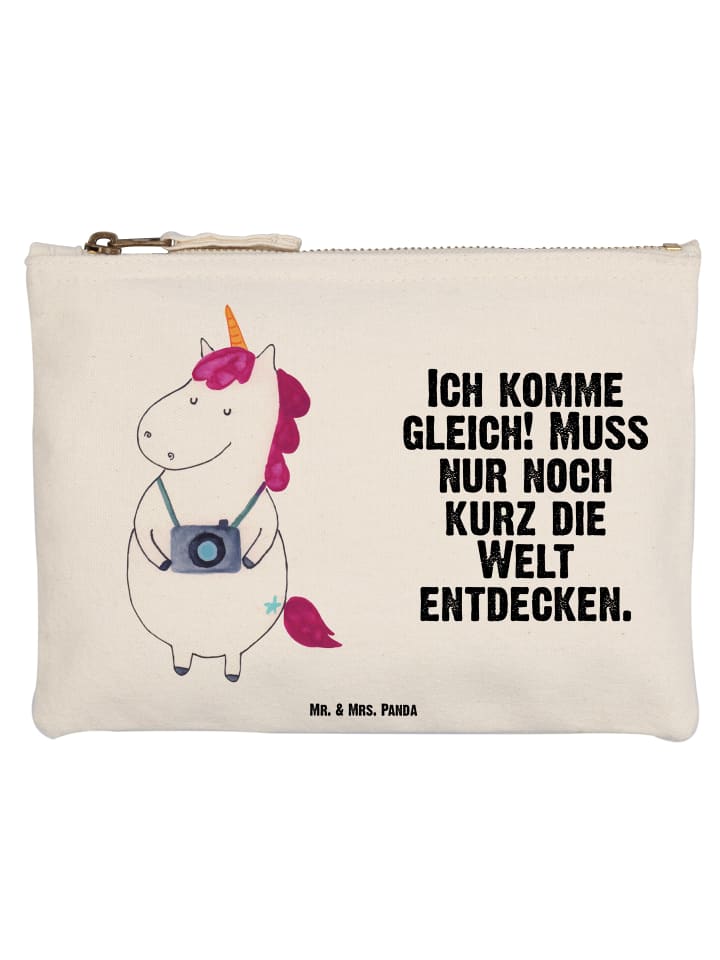 Federmappe Einhorn Fotograf mit Spruch in Weiß