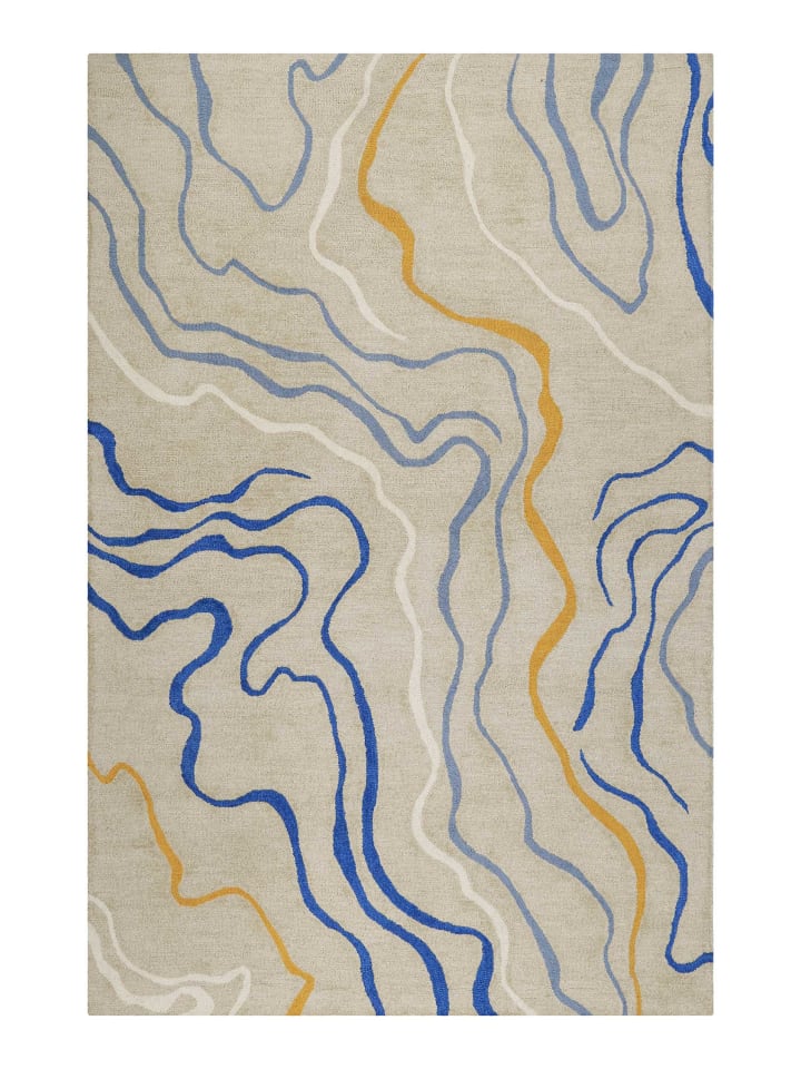 Teppich "Drive" in Beige/Blau/Gelb
