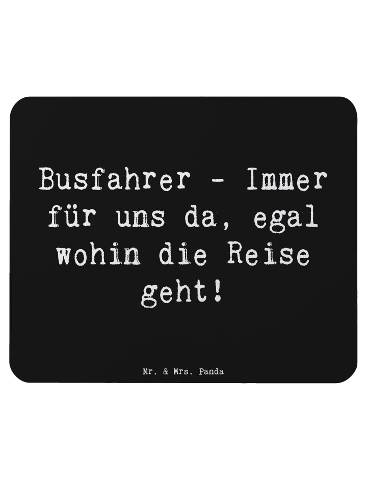 Mousepad Spruch Busfahrer Held mit Spruch in Schwarz