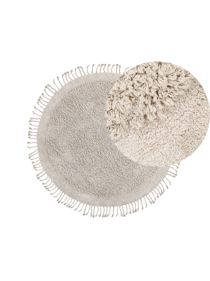 Shaggy BITLIS in Beige - (W) 140 x (H) 1.5 x (L) 140 cm