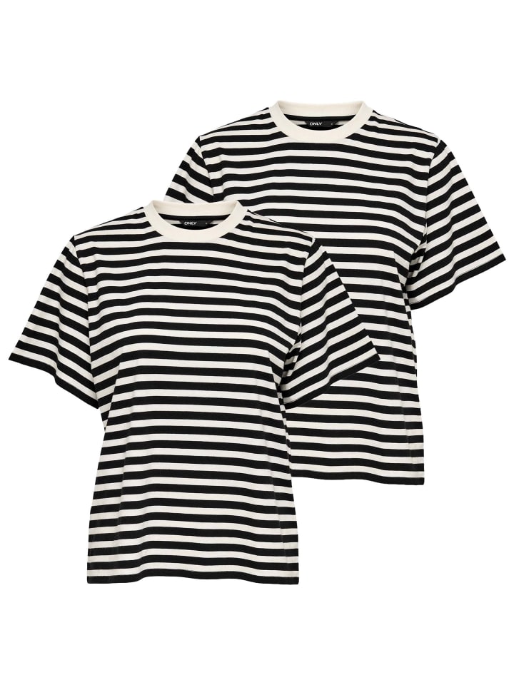T-Shirt 2er Pack in Schwarz/Weiß