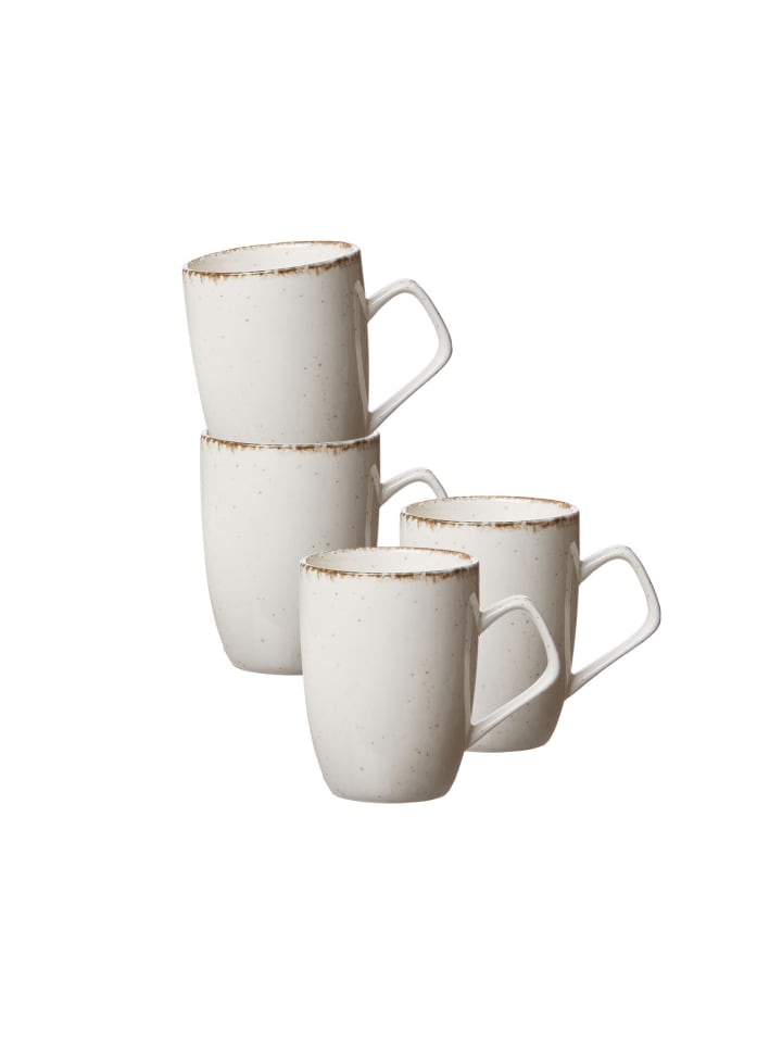 4er Set Henkelbecher Casa in Beige 380 ml