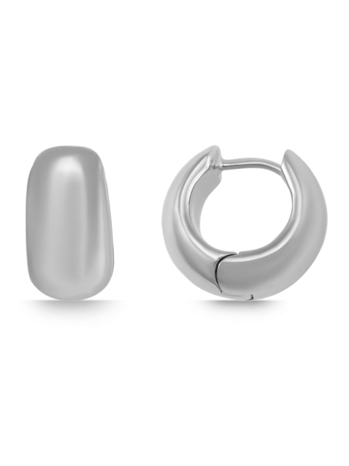 Damen Ohrringe – Klappcreole aus 925 Silber in silber