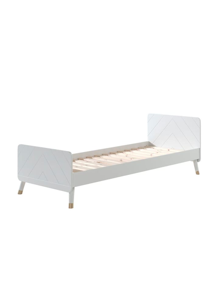 EINZELBETT Kamillah 204x74x95 aus MDF in Satin Weiß